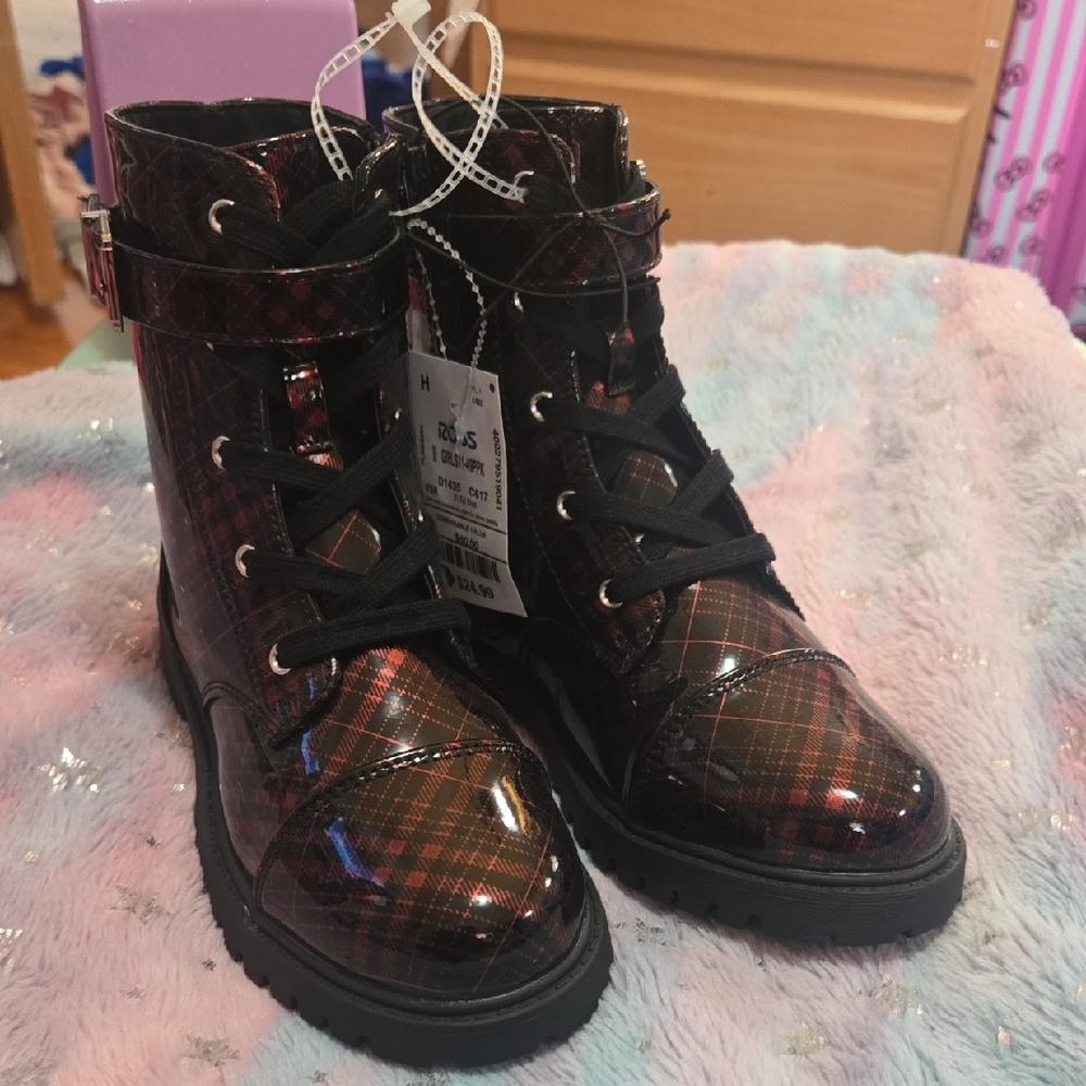 Stylish Kids Plaid Boots